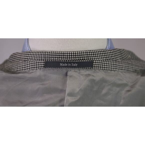 Ermenegildo Zegna Gray Houndstooth Windowpane Wool Silk Sportcoat Blazer 46R - Picture 11 of 11